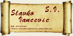 Slavko Vančević vizit kartica